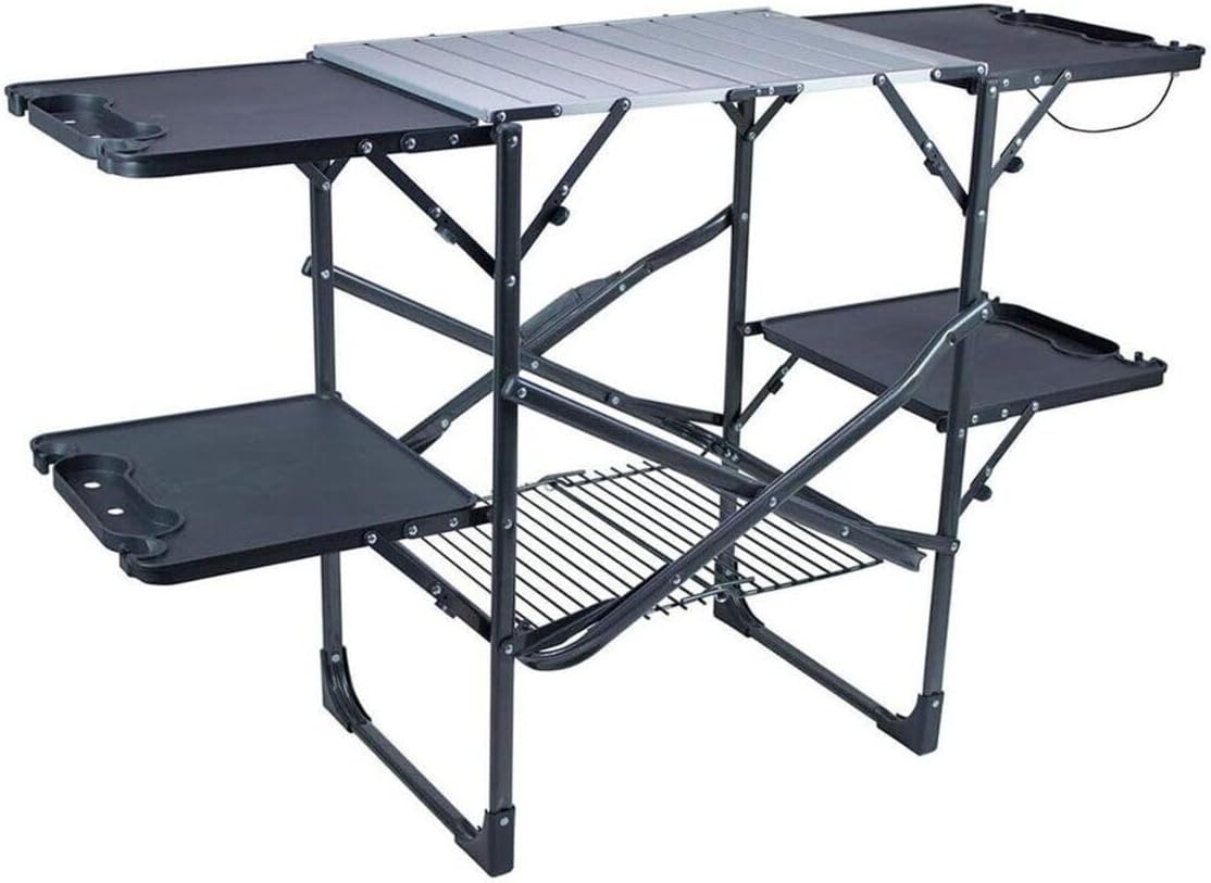 Camping Cooking Table With Storage - طاولة مطبخ محمولة قابلة للطي مع