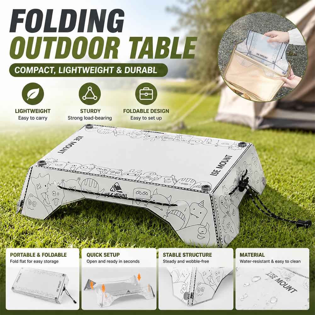 Camping Cooking Table With Storage - طاولة تخييم محمولة متعددة الطيات من