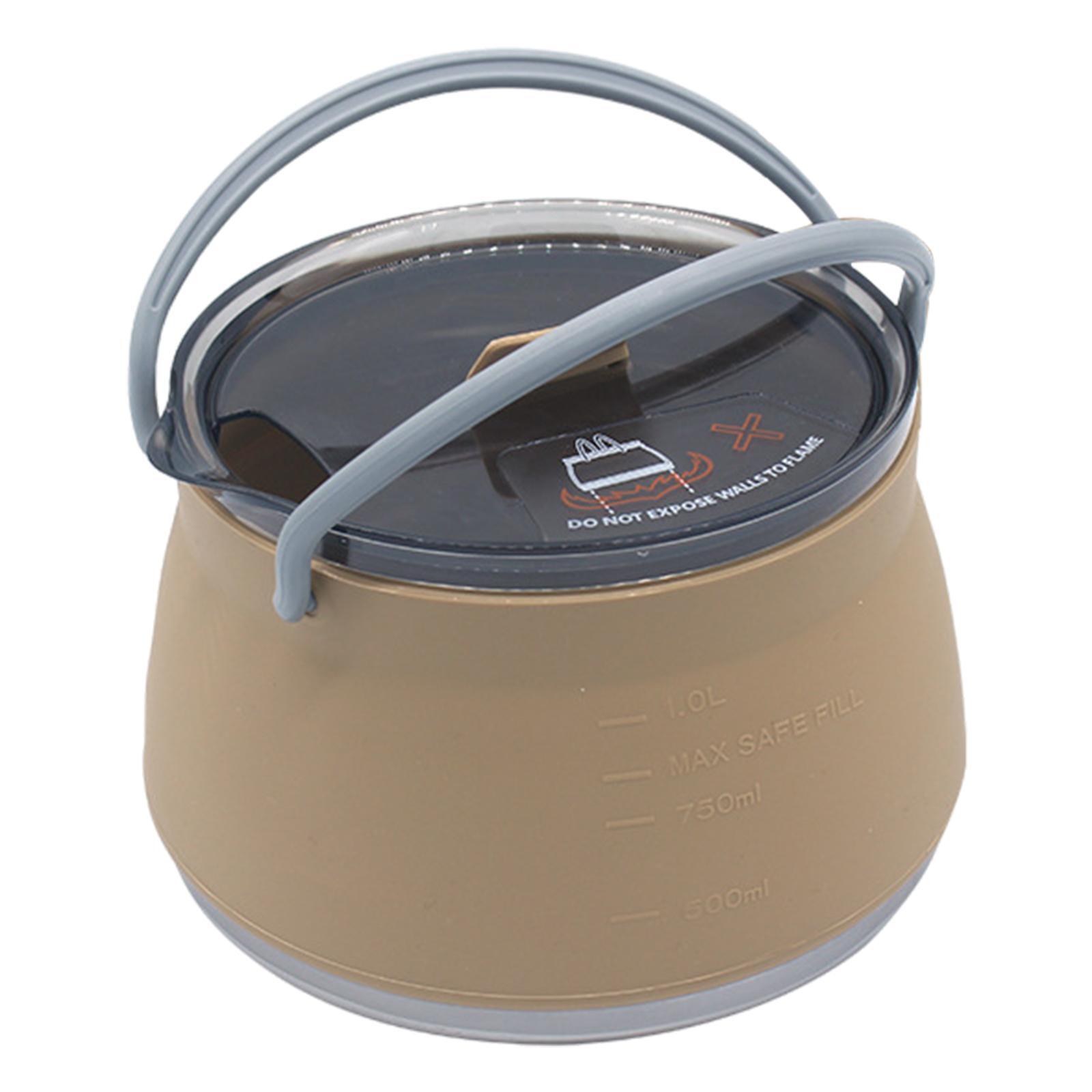 Camping Cooking Kettle - وعاء طهي سيليكون قابل للطي للتخييم،