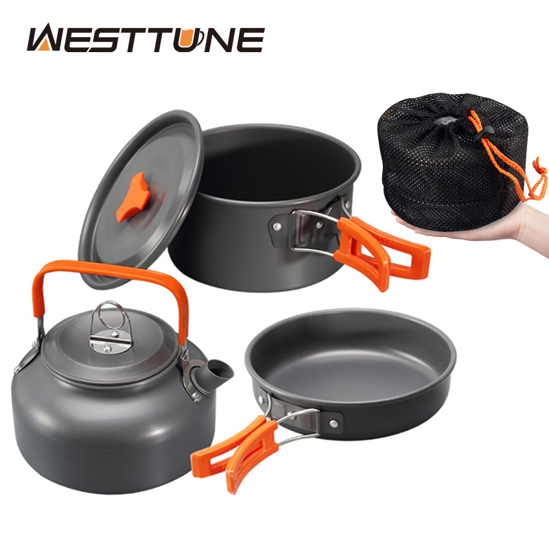 Camping Cooking Rice - WESTTUNE التخييم طقم حلل استانلس ستيل