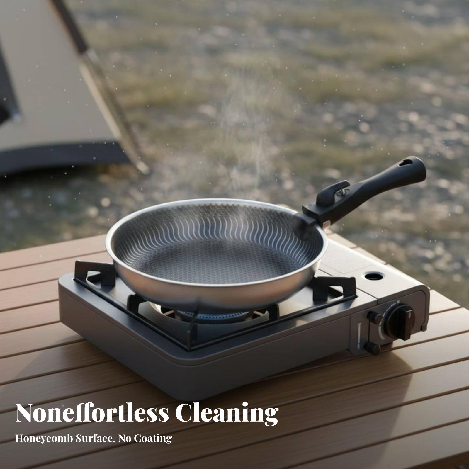 Camping Cooking Set Detachable Handle - طقم أدوات طهي للتخييم من الفولاذ