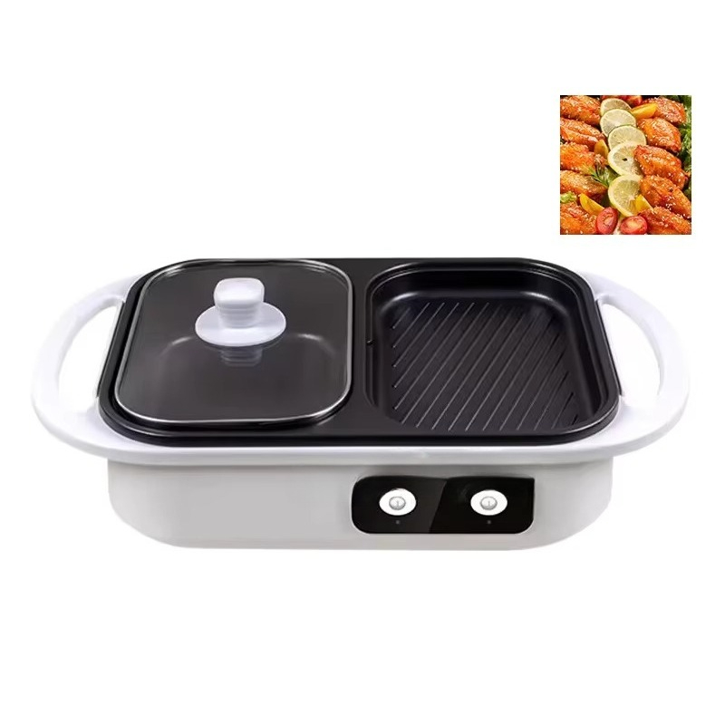 Camping Cooking Electric - وعاء شواء غير لاصق متعدد الوظائف،