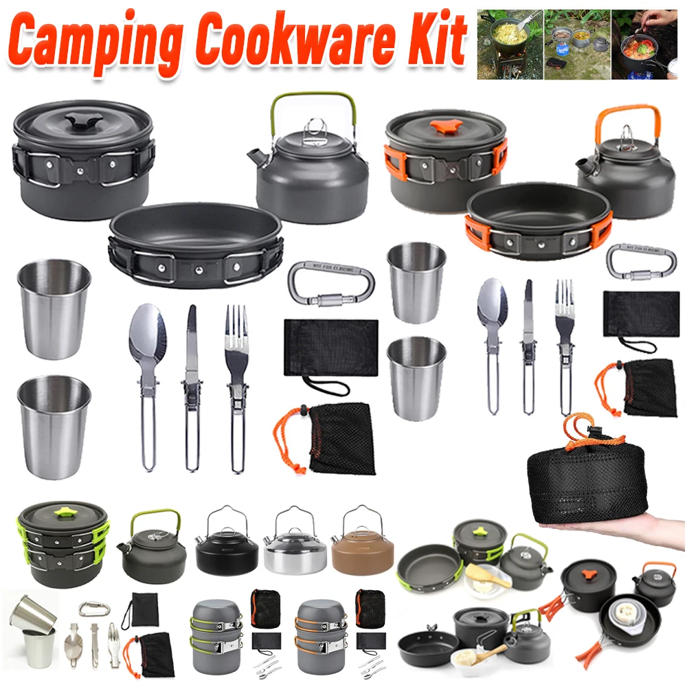 Camping Cooking Utensil Set - طقم أدوات طهي للتخييم، غلاية ووعاء