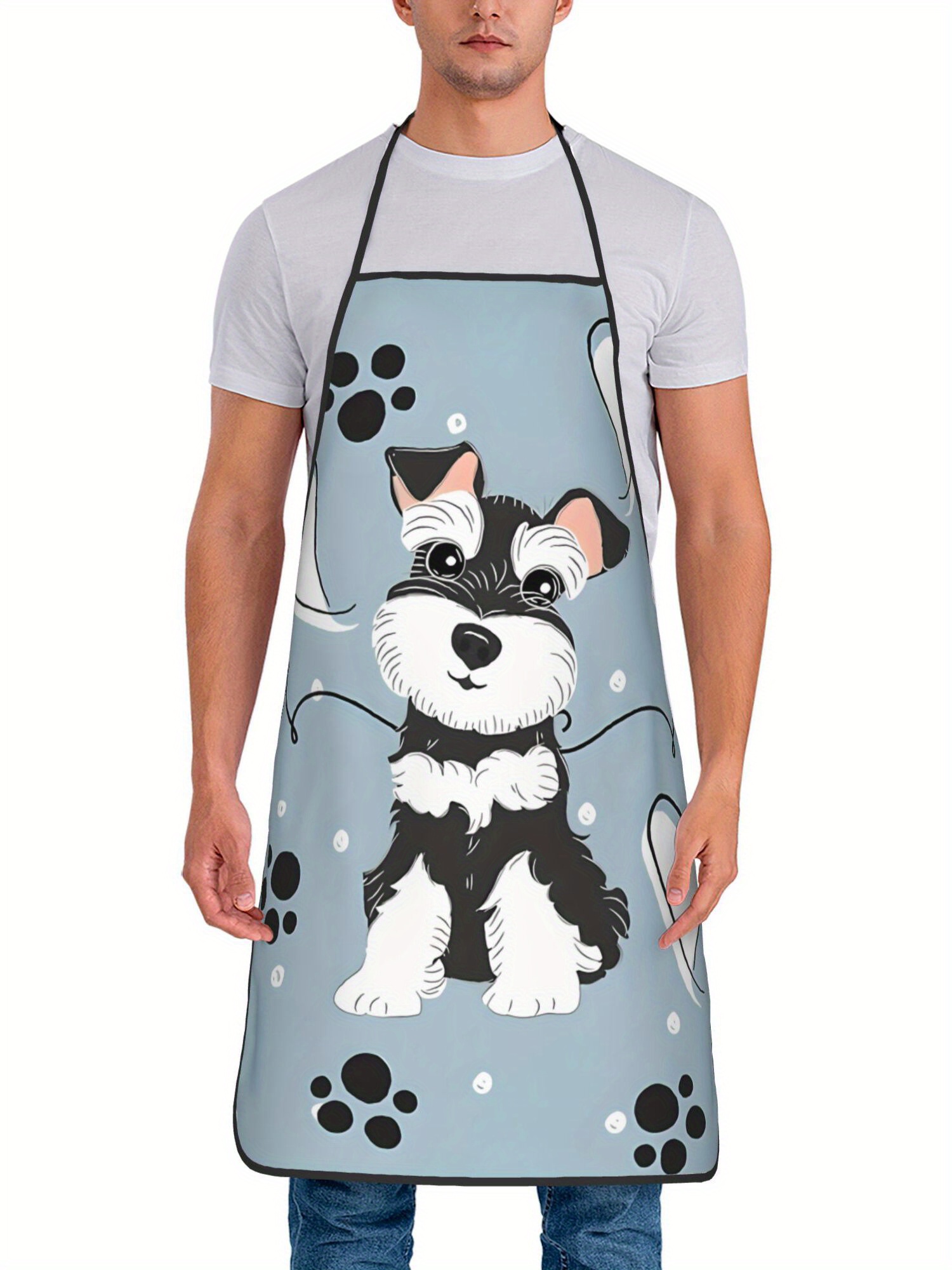 Camping Cooking Apron - مريلة طبخ مطبوعة بتصميم كلب شناوزر