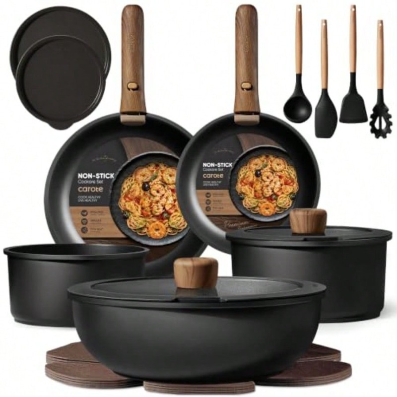 Camping Cooking Set Detachable Handle - مجموعة أواني طهي مكونة من 19