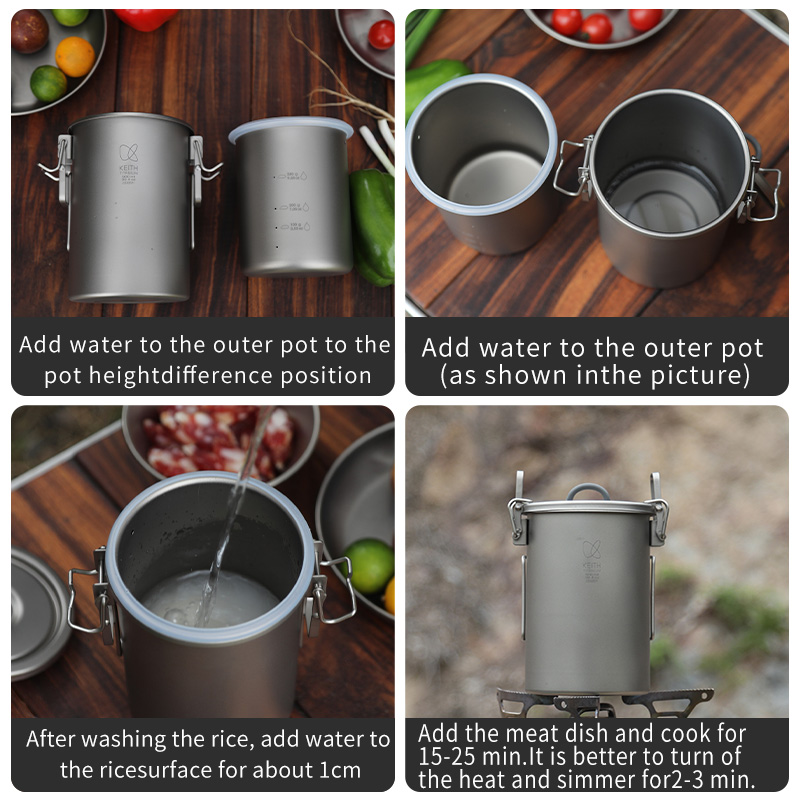 قدر أرز من التيتانيوم النقي من - مراجعة Camping Cooking Rice وسعره