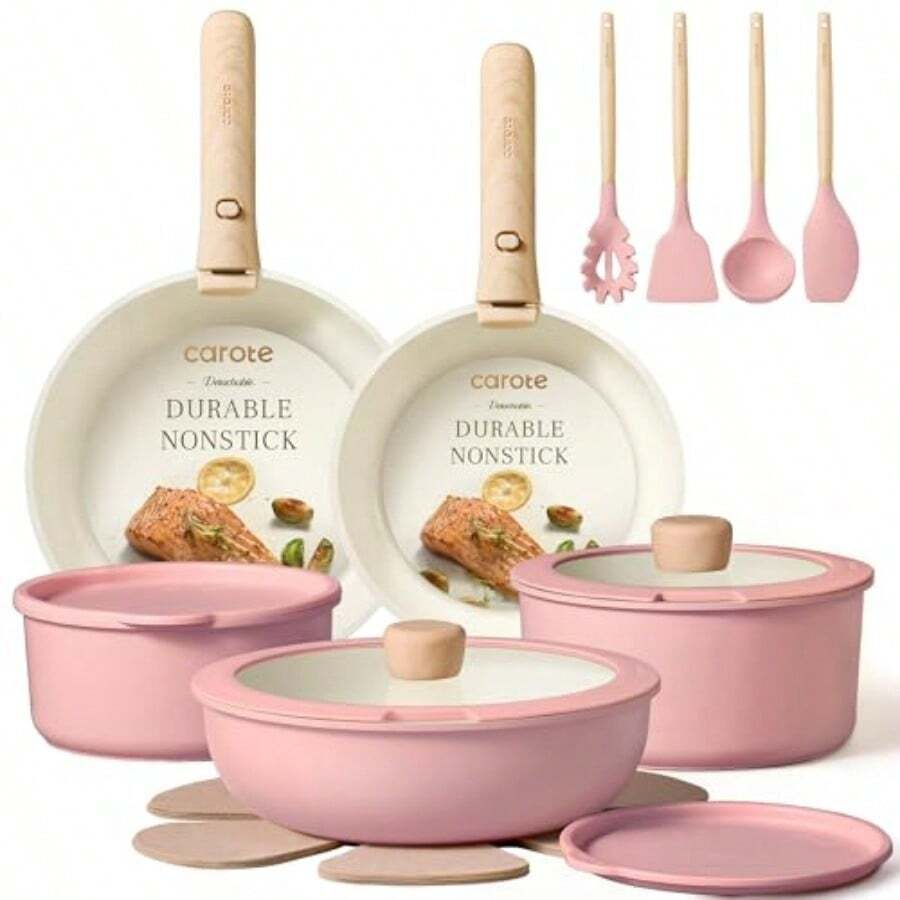 مجموعة أواني طهي غير لاصقة مكو - مراجعة Camping Cooking Set Detachable Handle وسعره