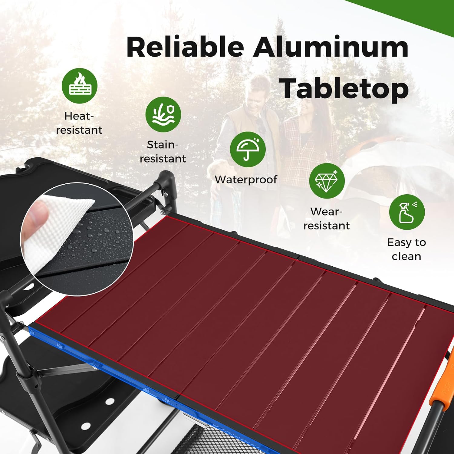طاولة طهي محمولة للتخييم مع سط - مراجعة Camping Cooking Table With Storage وسعره