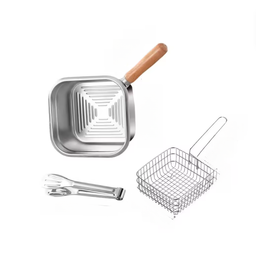 طقم مقلاة مربعة من الفولاذ الم - مراجعة Camping Cooking Set Detachable Handle وسعره