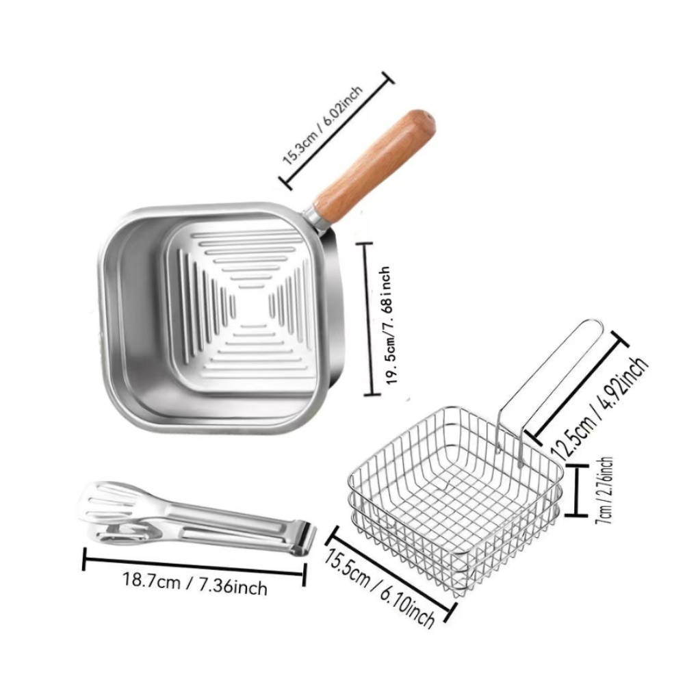 طقم مقلاة مربعة من الفولاذ الم - مراجعة Camping Cooking Set Detachable Handle وسعره