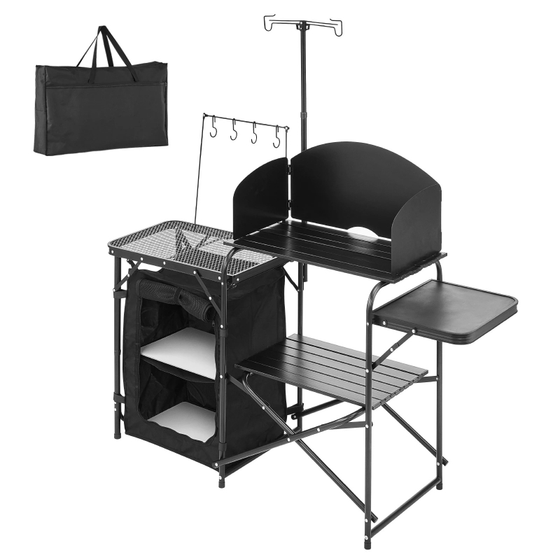 طاولة مطبخ للتخييم قابلة للطي، - مراجعة Camping Cooking Cupboard وسعره