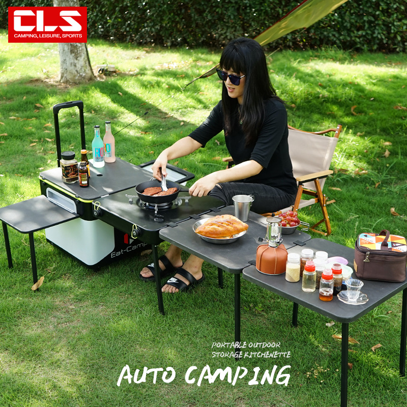 طاولة مطبخ متنقلة للتخييم، محط - مراجعة Camping Cooking Table With Storage وسعره