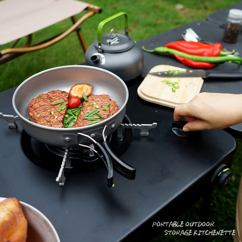 طاولة مطبخ متنقلة للتخييم، محط - مراجعة Camping Cooking Table With Storage وسعره