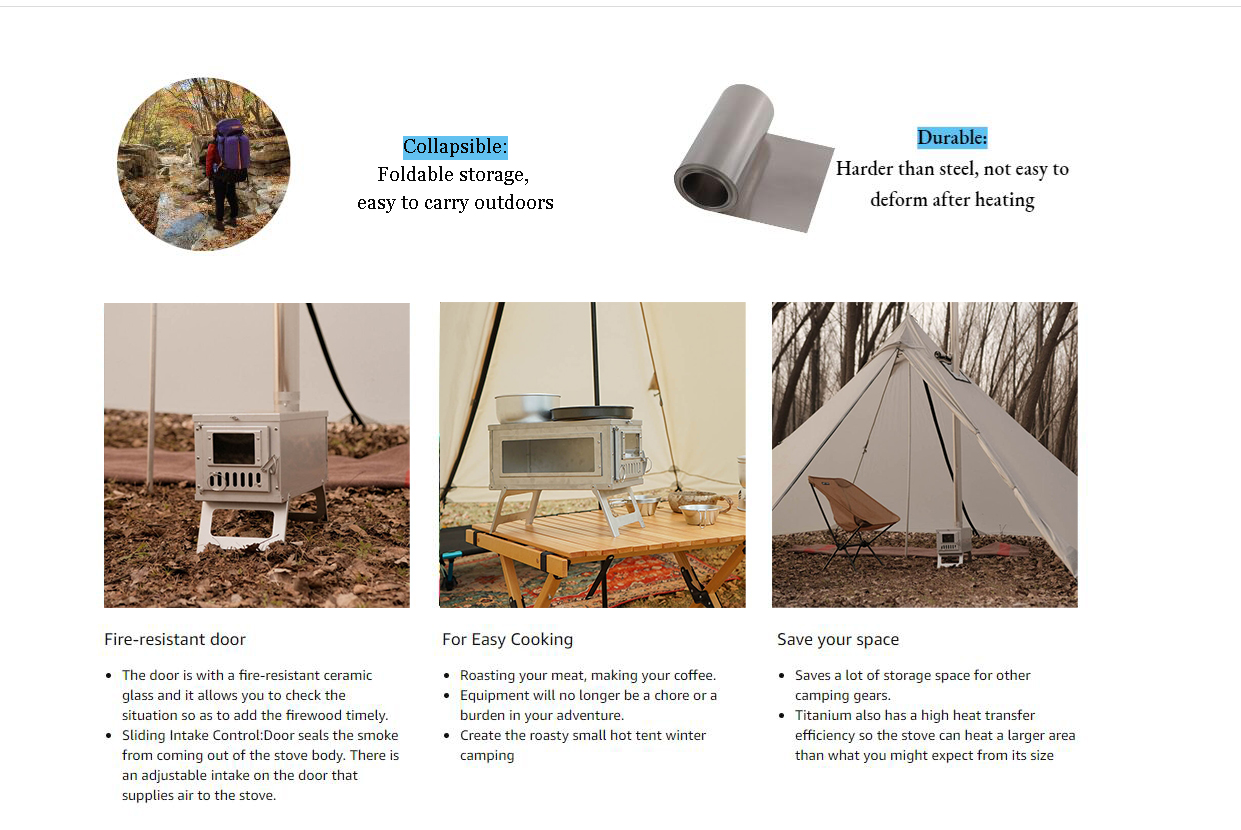 موقد سخان الخشب المحمول ، موقد - مراجعة Camping Cooking Tent وسعره