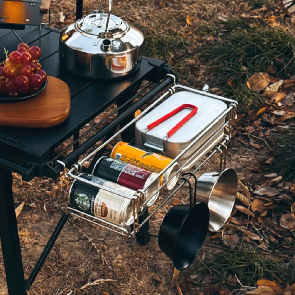 رف تخزين جانبي من الألومنيوم ل - مراجعة Camping Cooking Table With Storage وسعره