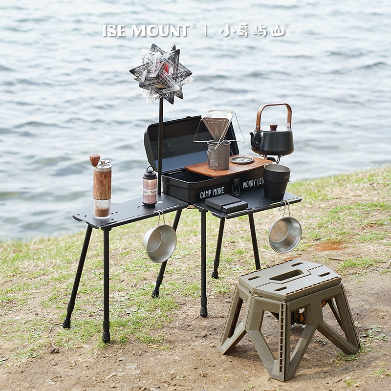 طاولة تخييم قابلة للطي مع حامل - مراجعة Camping Cooking Table With Storage وسعره