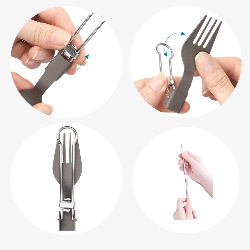 طقم أدوات طعام قابل للطي من ال - مراجعة Camping Cooking Utensil Set وسعره