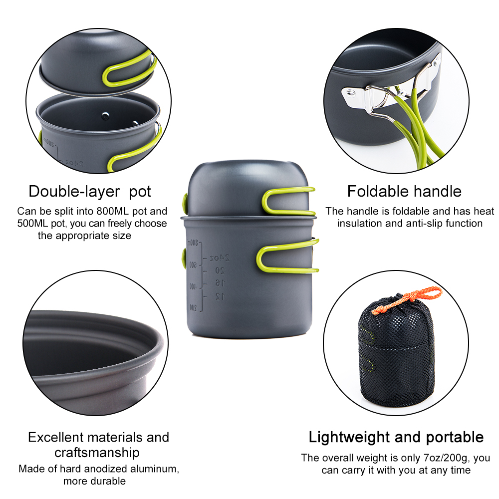 Widesea خفيفة التخييم أواني ال - مراجعة Camping Cooking Utensil Set وسعره