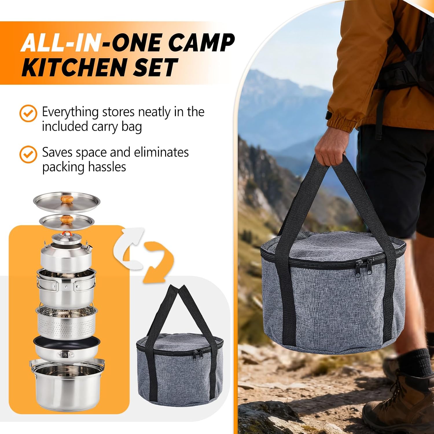 مجموعة أواني طهي مكونة من 6 قط - مراجعة Camping Cooking Kettle وسعره