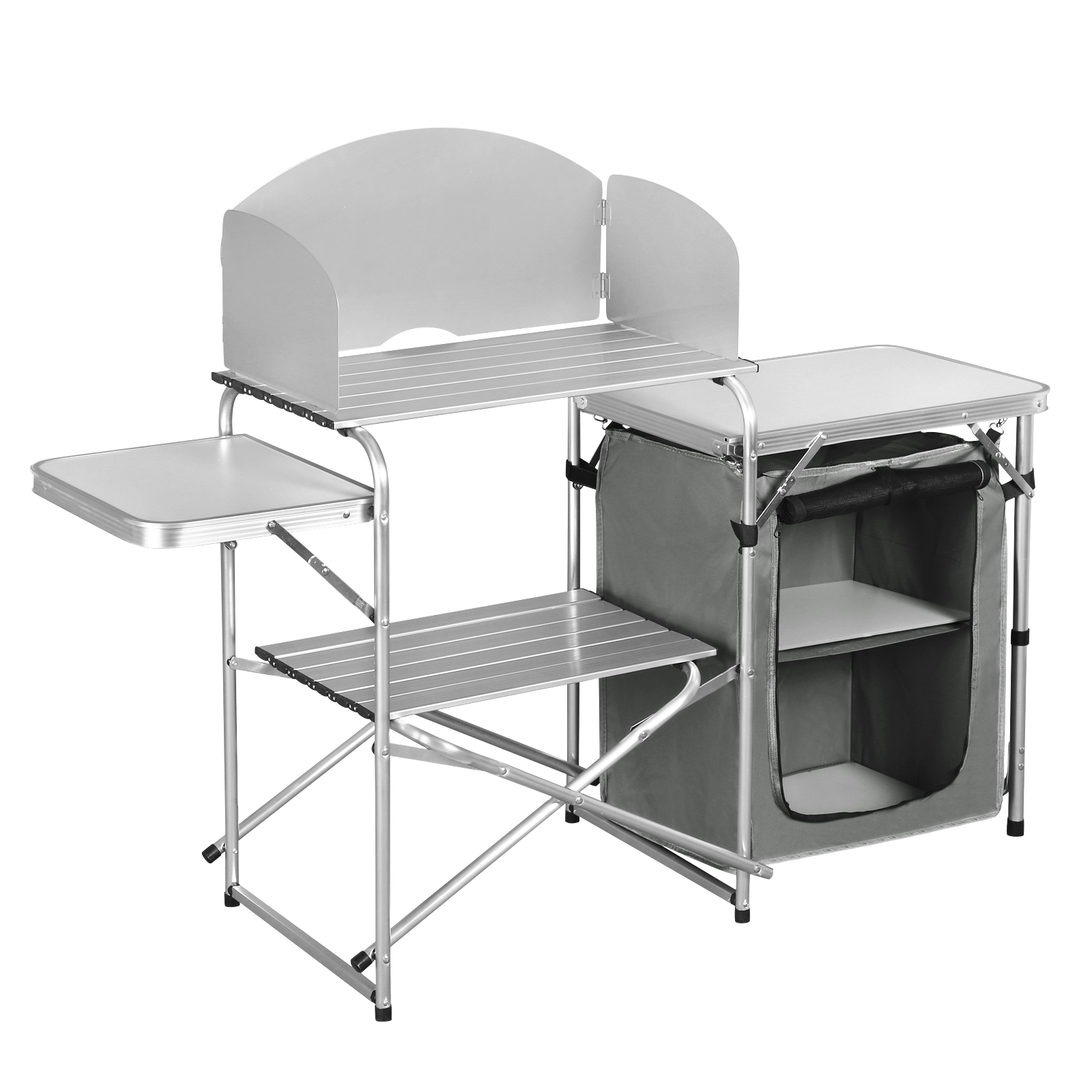 كابينة التخييم القابلة للطي ال - مراجعة Camping Cooking Table With Storage وسعره