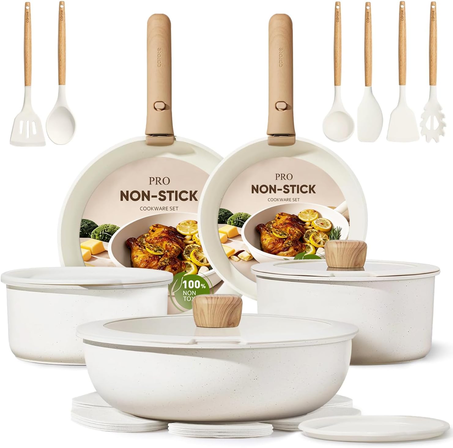 طقم أواني طهي 21 قطعة، أواني غ - مراجعة Camping Cooking Set Detachable Handle وسعره