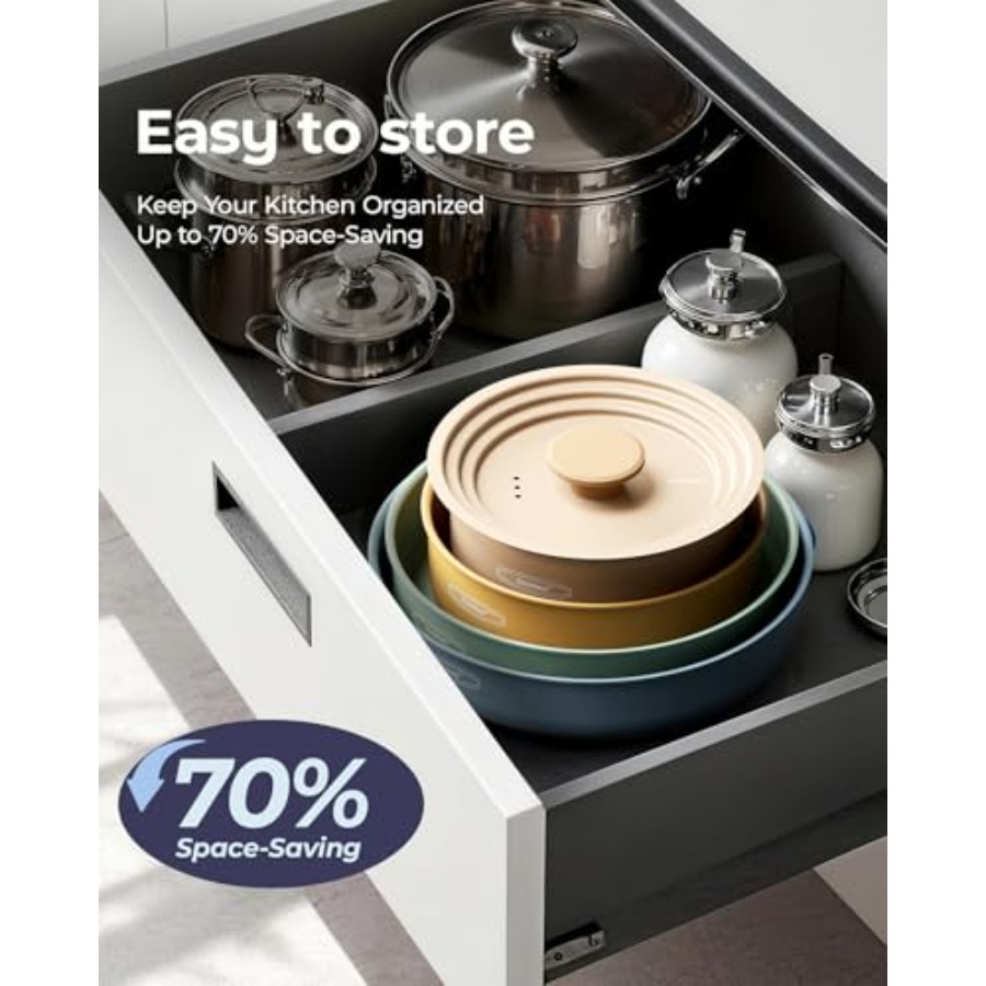 طقم أواني طهي سيراميك، قدور وم - مراجعة Camping Cooking Set Detachable Handle وسعره