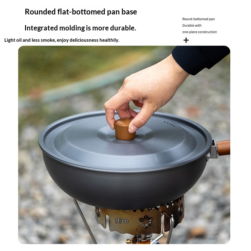 مقلاة ووك خارجية من سبائك الأل - مراجعة Camping Cooking Set Detachable Handle وسعره