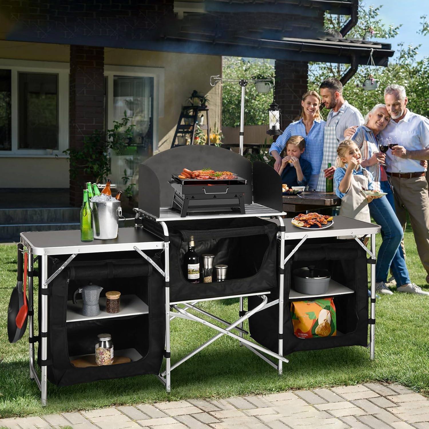 طاولة مطبخ قابلة للطي من الألو - مراجعة Camping Cooking Table With Storage وسعره
