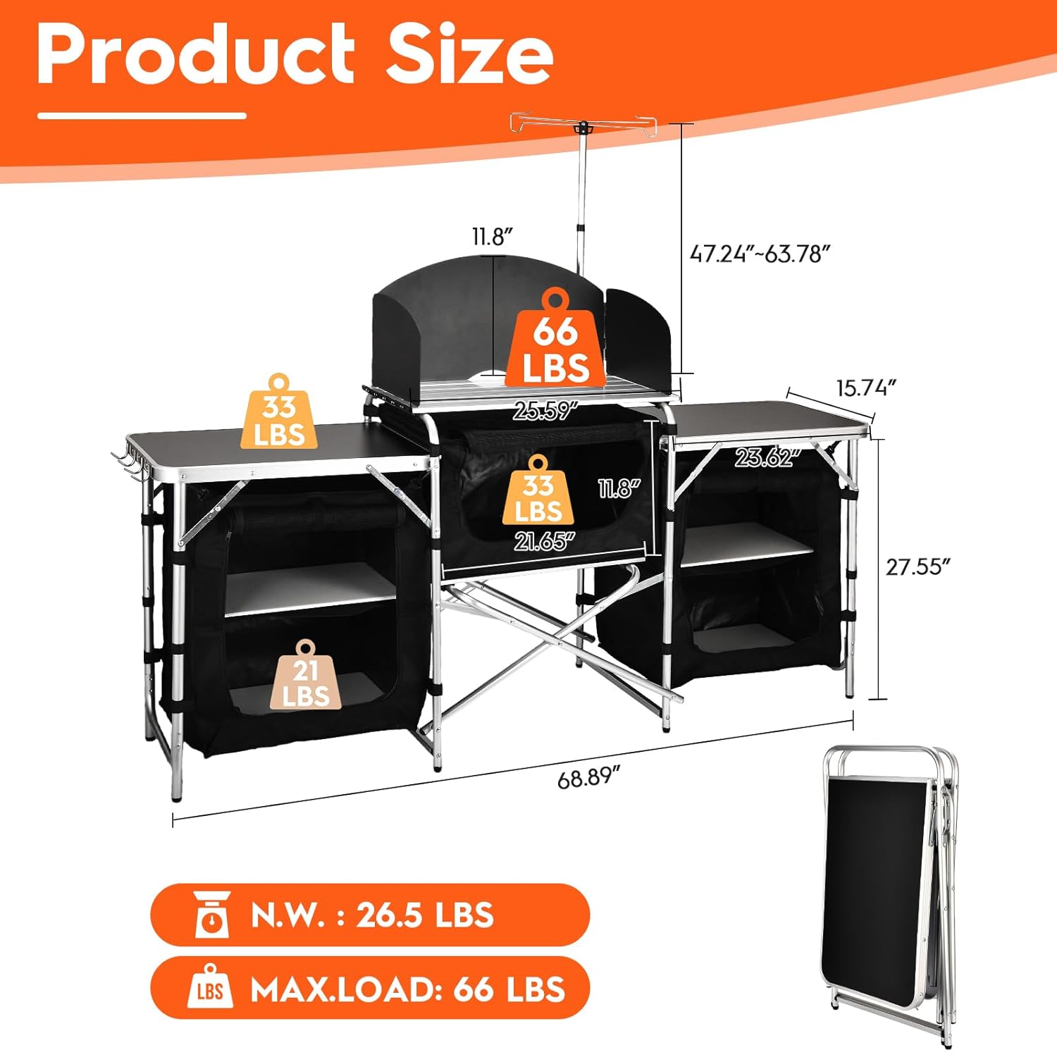 طاولة مطبخ قابلة للطي من الألو - مراجعة Camping Cooking Table With Storage وسعره