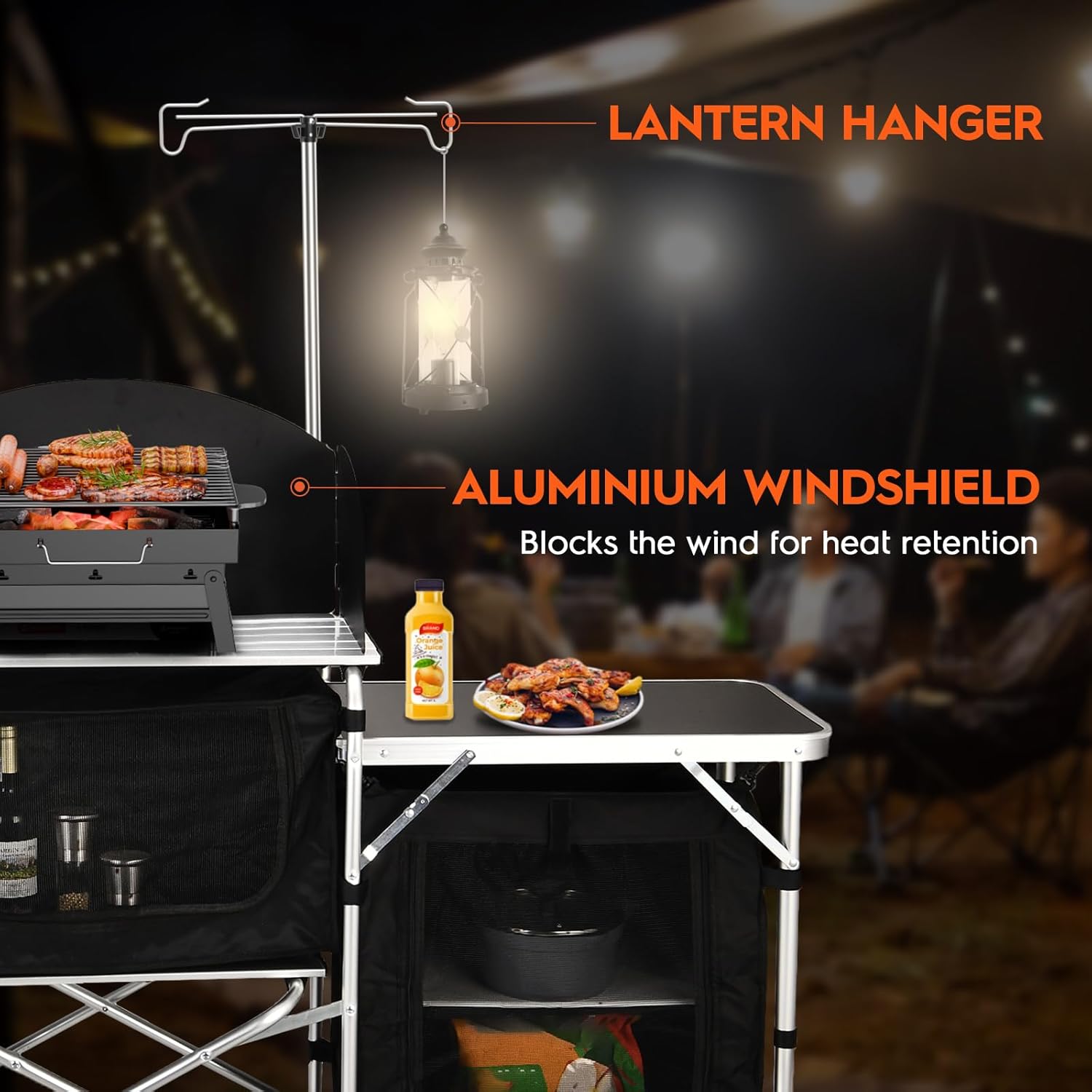 طاولة مطبخ قابلة للطي من الألو - مراجعة Camping Cooking Table With Storage وسعره