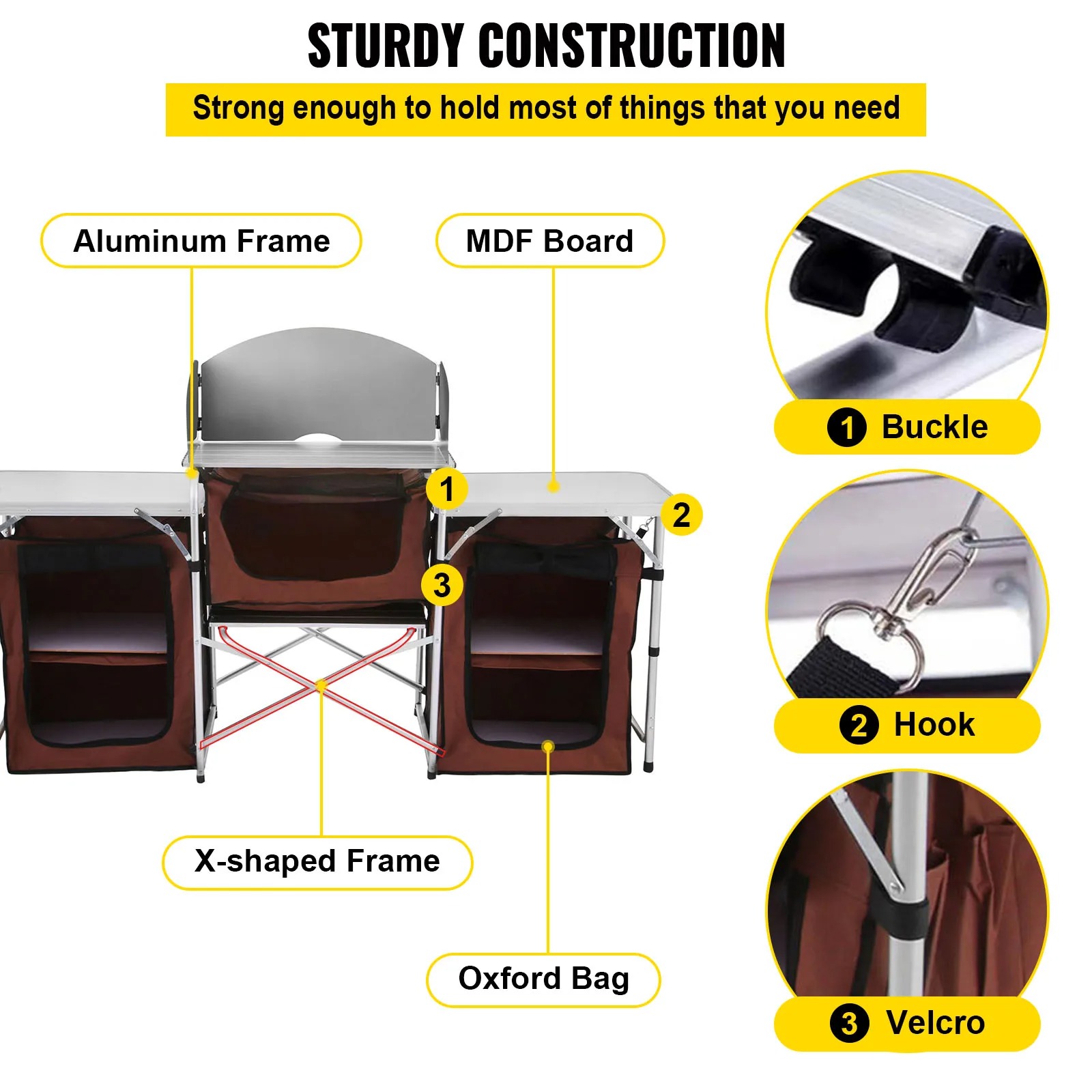 طاولة مطبخ قابلة للطي للتخييم  - مراجعة Camping Cooking Table With Storage وسعره