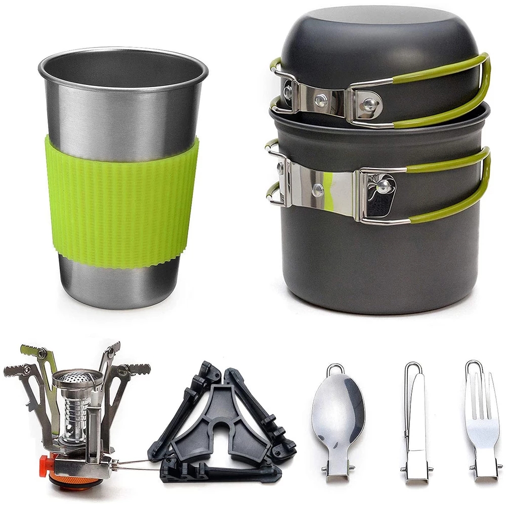 طقم أواني طهي للتخييم مع موقد  - مراجعة Camping Cooking Utensil Set وسعره