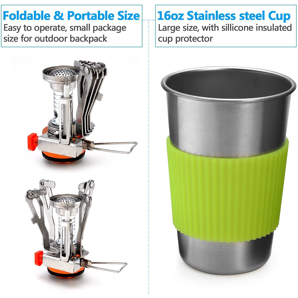 طقم أواني طهي للتخييم مع موقد  - مراجعة Camping Cooking Utensil Set وسعره