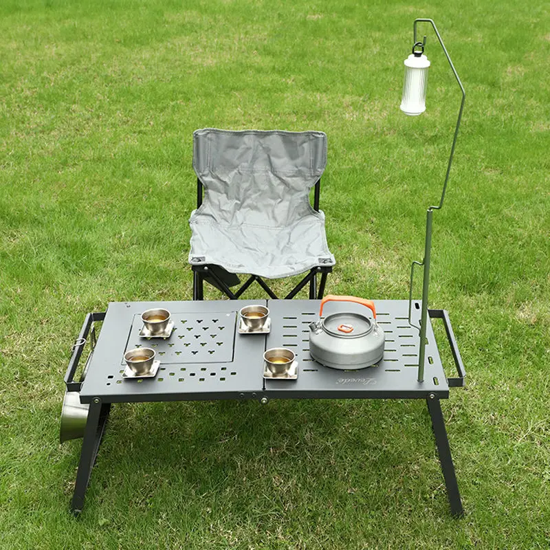 طاولة شبكية حديدية قابلة للطي  - مراجعة Camping Cooking Table With Storage وسعره